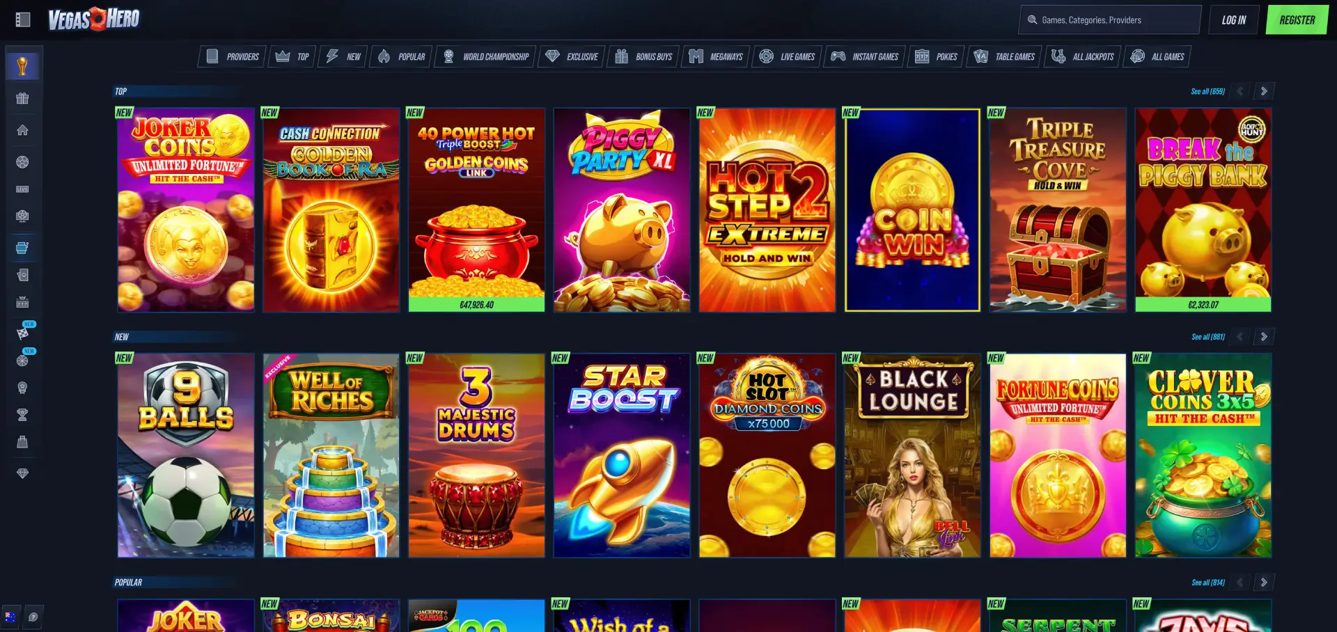 Vegas Hero casino lobby Australia Vegas Hero casino lobby Australia